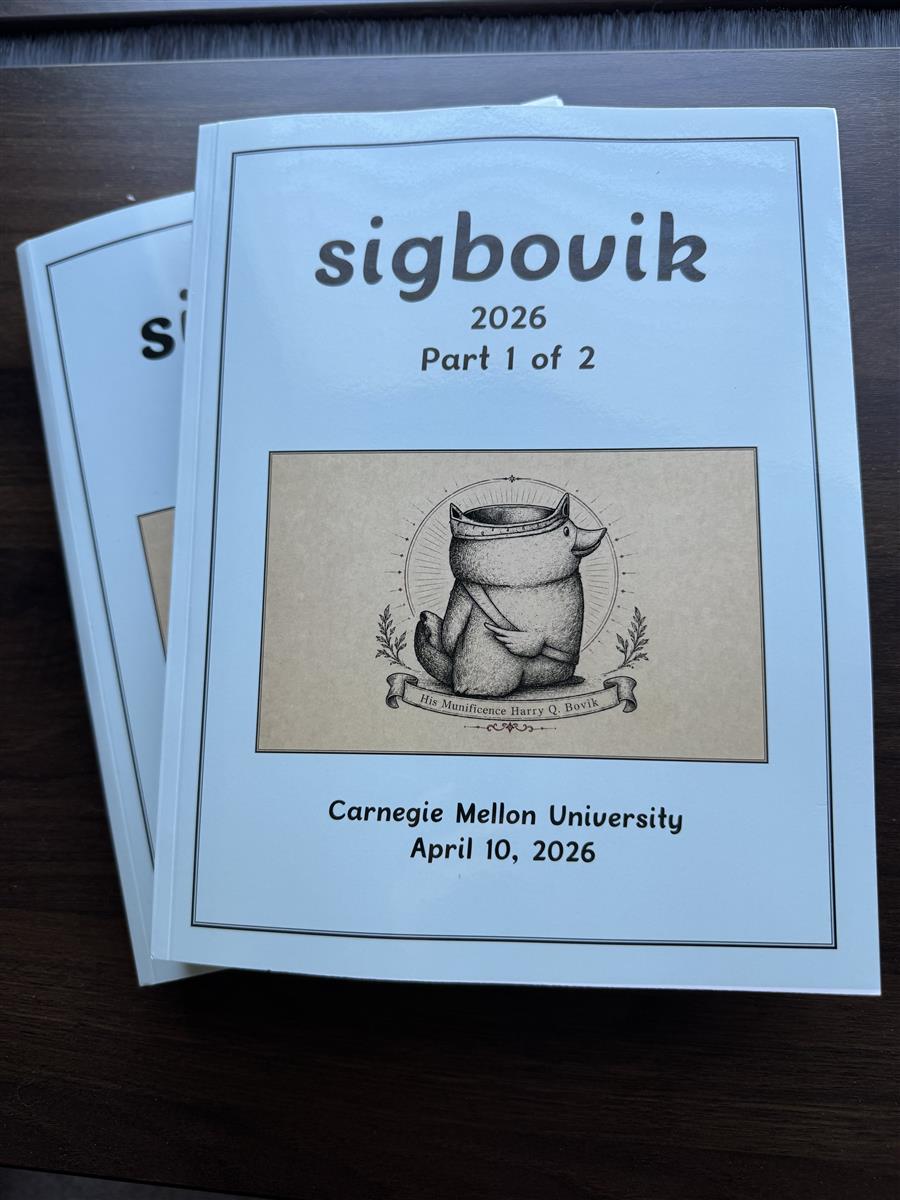 The printed SIGBOVIK 2026 proceedings, Carnegie Mellon University